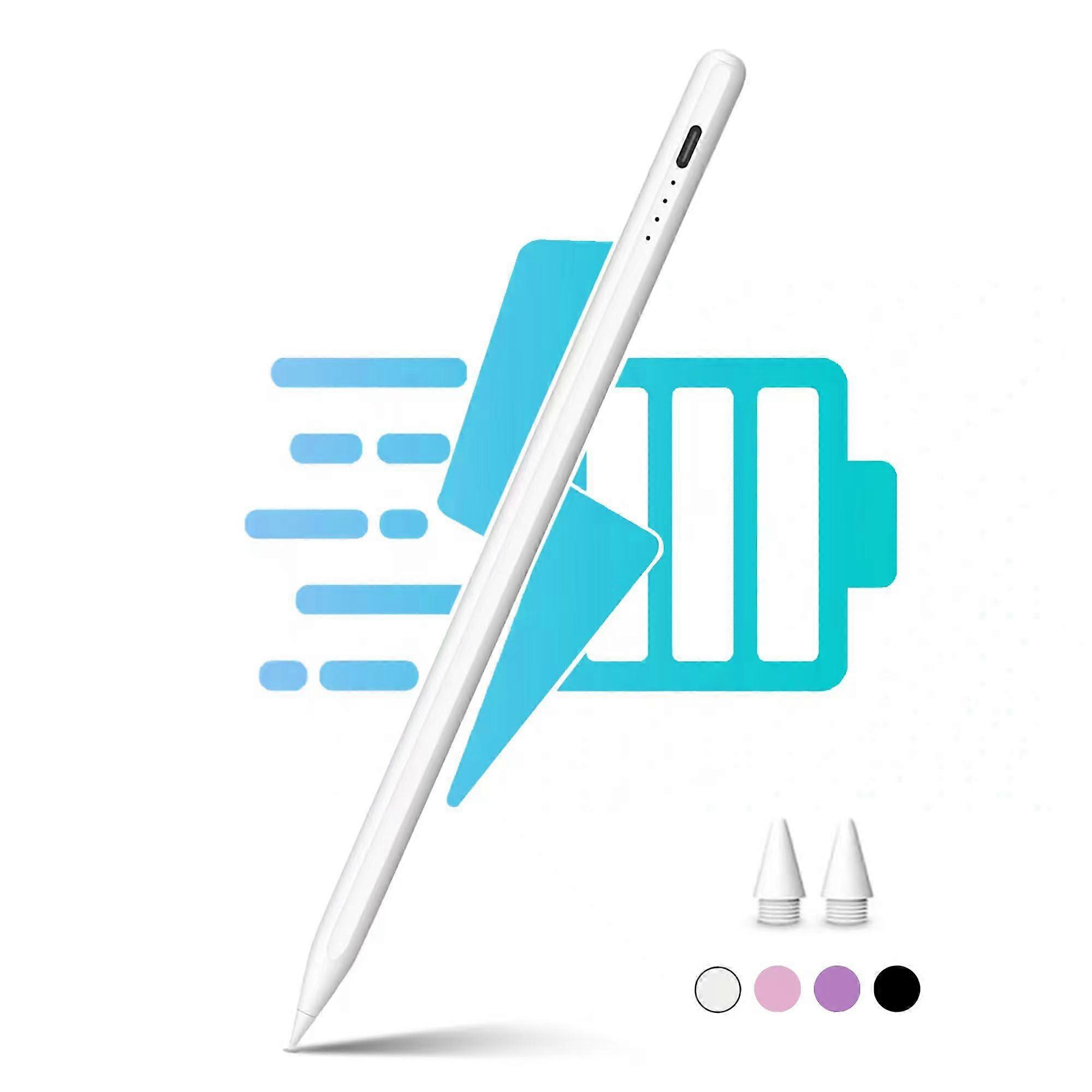 Stylus Pen for iPad with Palm Rejection and Tilt Sensitivity, Fast Charging for iPad Pro Air Mini 20182025 White