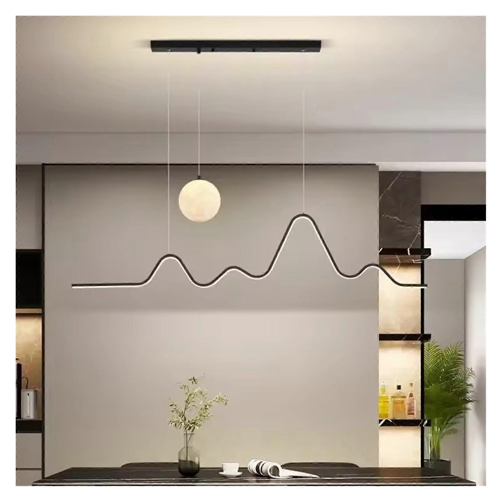 Modern LED Pendant Light Chandelier for Dining Room Kitchen, Adjustable Modes, Black Finish