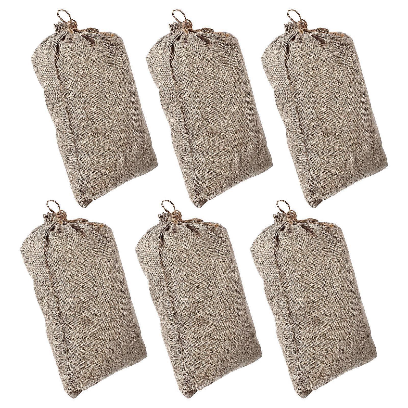 24Pcs Khaki Burlap Bags with Drawstring for Food and Vegetable Storage