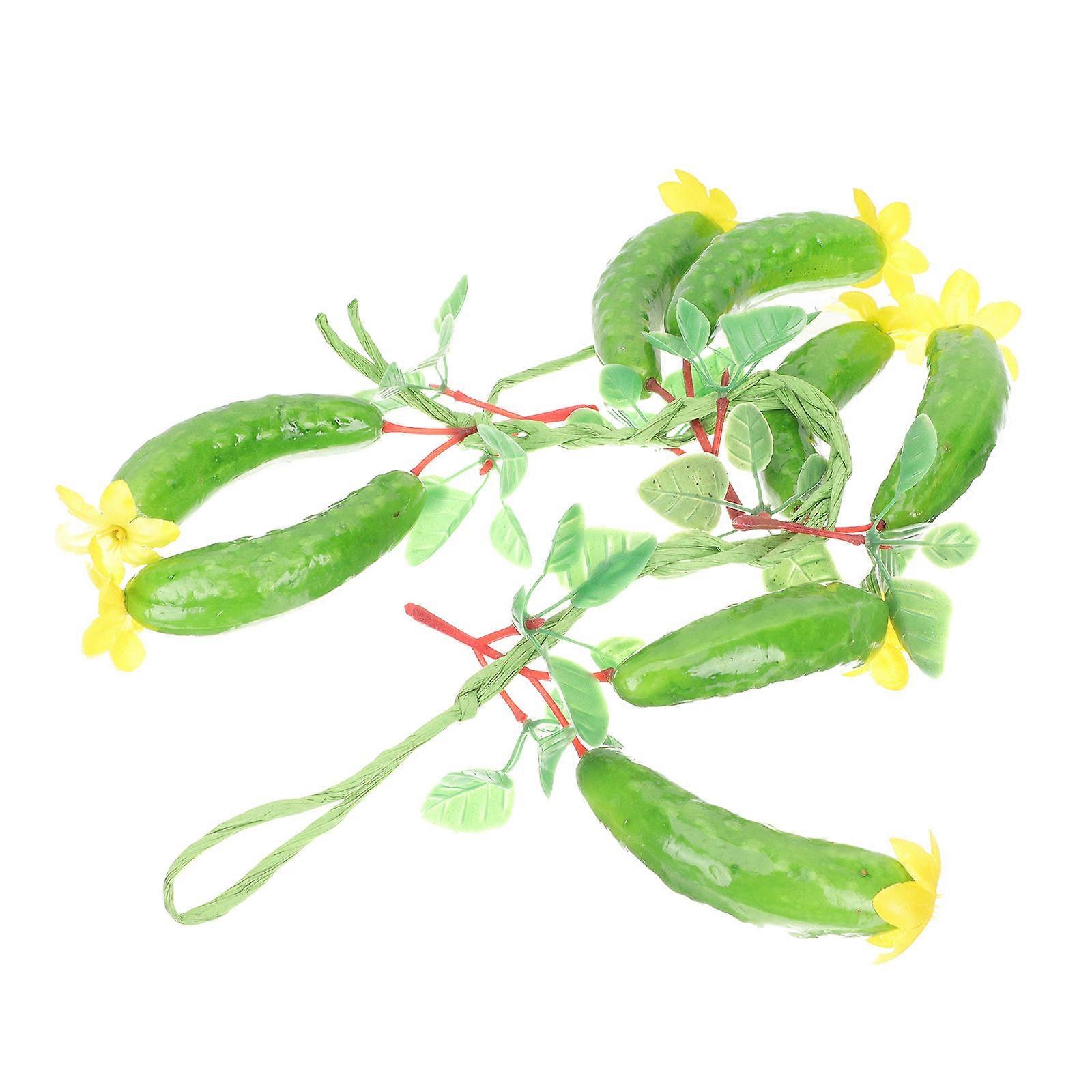 Green Artificial Cucumber Strings for 2Pcs Decorative Wall Props