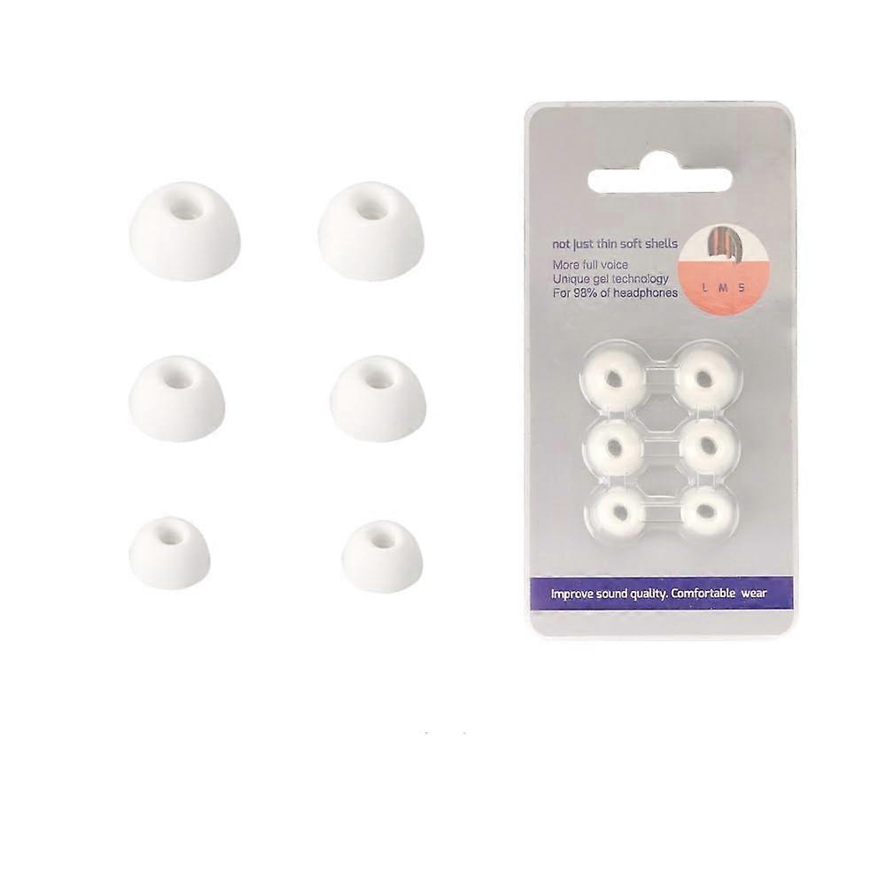 Silicone Replacement Ear Tips for Buds Pro 2 Earbuds, Soft Noise Isolation, White, 6 Pack