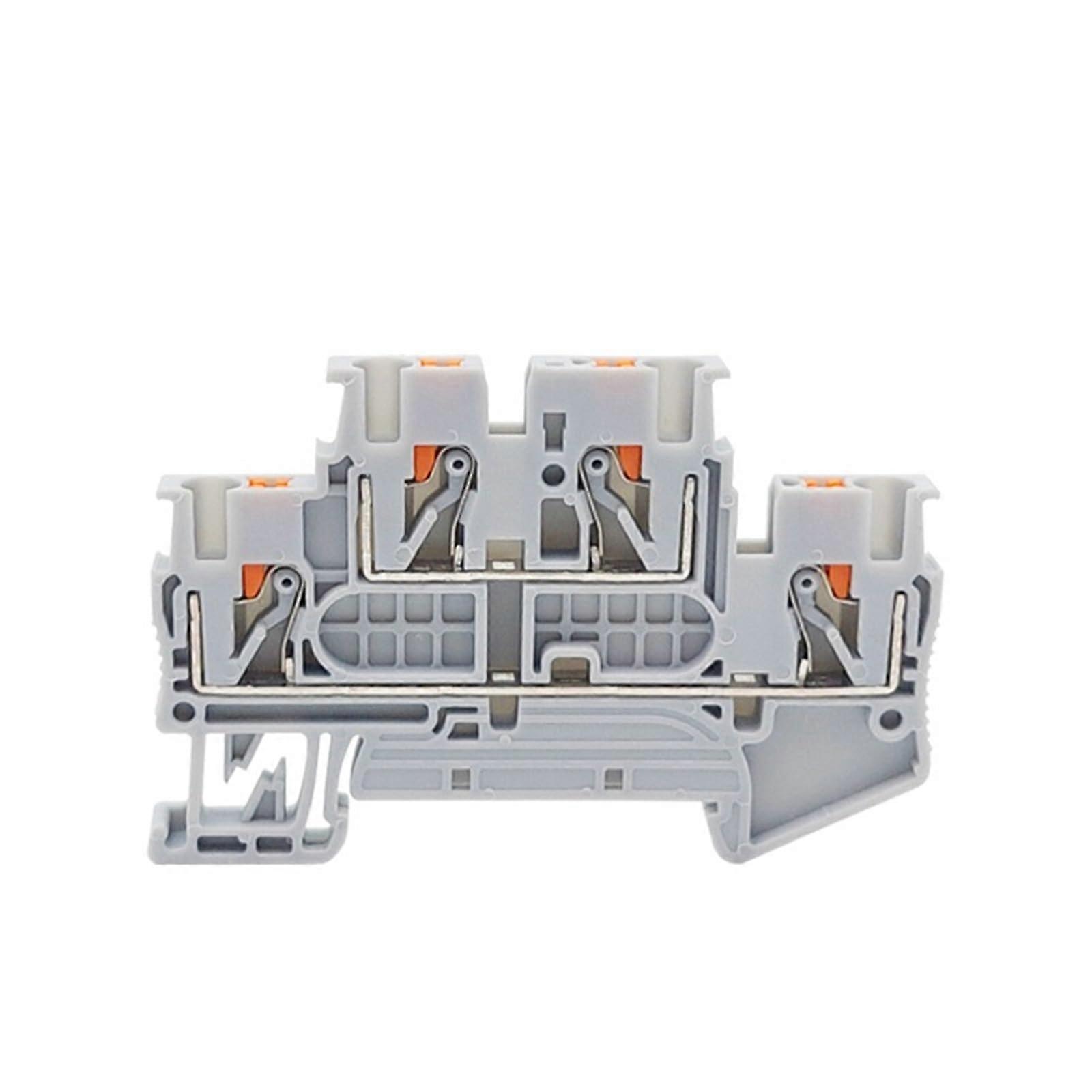 PTTB 2.5 Din Rail Terminal Block Push-in Connector 2.5mm Electrical Cable 10Pcs Gray PTTB2.5-Gray Specifications