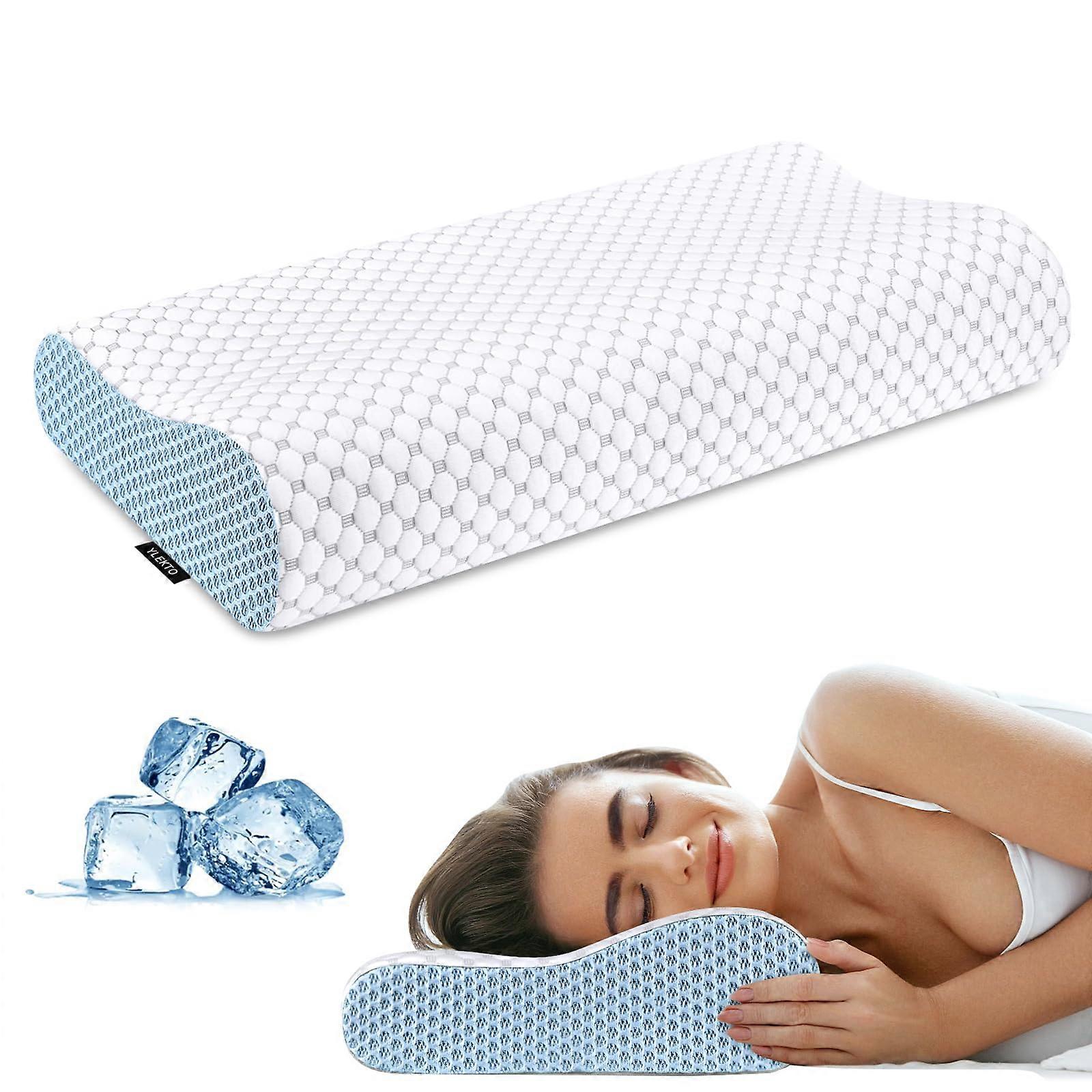 Cervical Memory Foam Pillow with Ergonomic Contour, Adjustable Orthopedic Neck Support, Cooling Design with Washable Cover