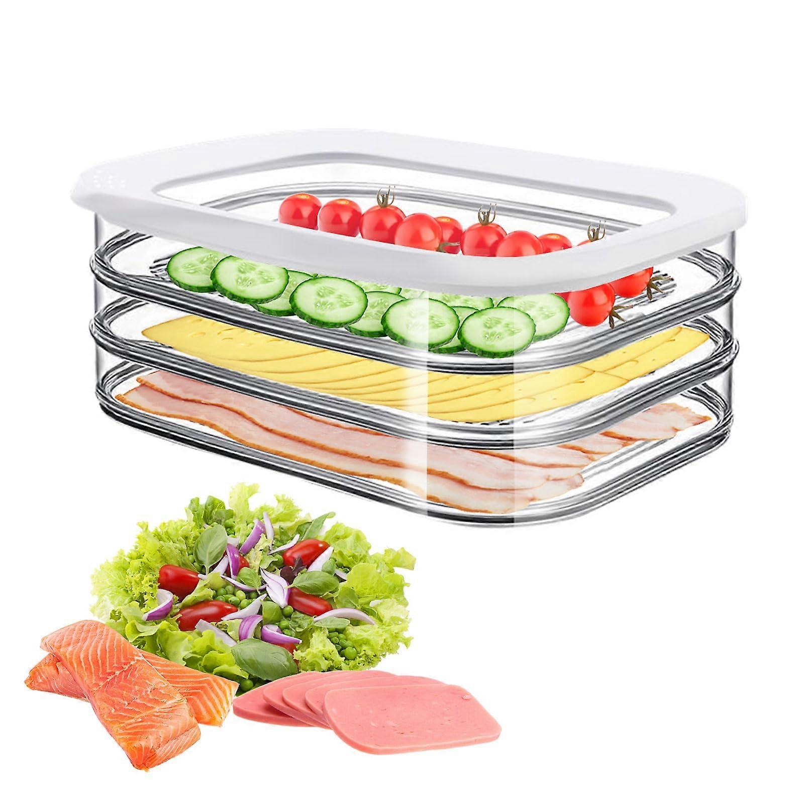 Food Storage Containers with Airtight Seal, Stackable 3Compartment BPA  Meal Prep for Fridge