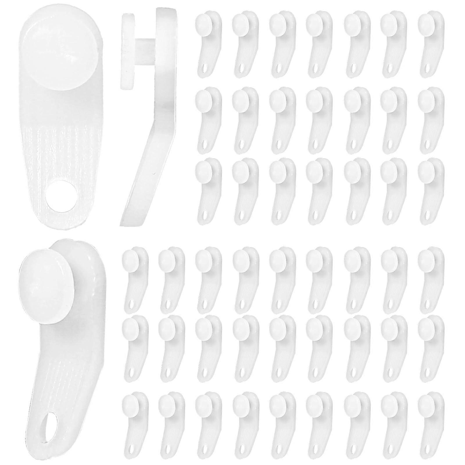 50 Pack Plastic Curtain Track Hooks White Glider Hooks for Rail Tracks Smooth Glide Replacement