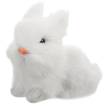 White Plush Easter Bunny Toy for Decoration Soft Realistic Rabbit Doll
