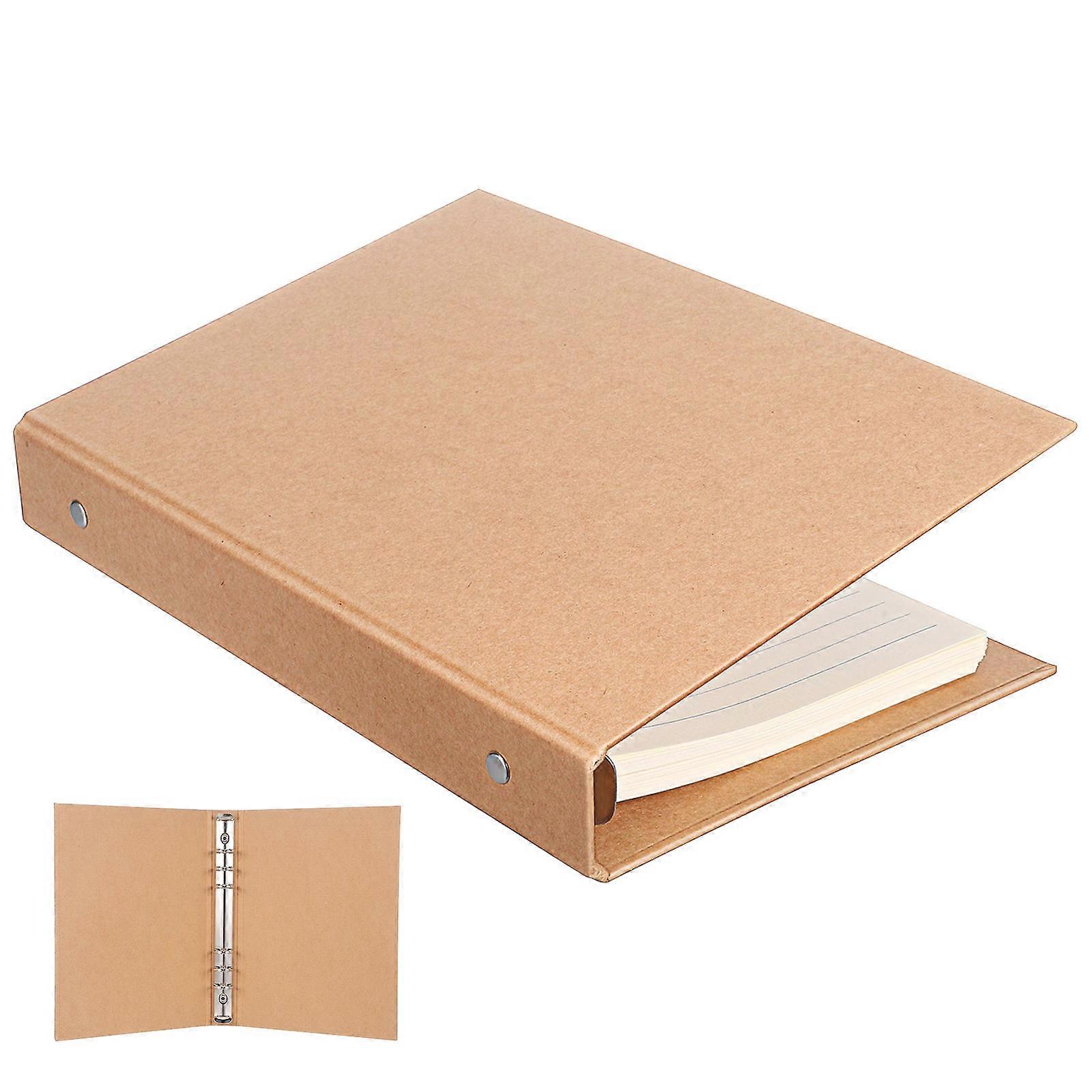 Refillable Loose Leaf Planner Cover Binder For Notebooks Daily Use Light Brown A5 Reusable 1Pack