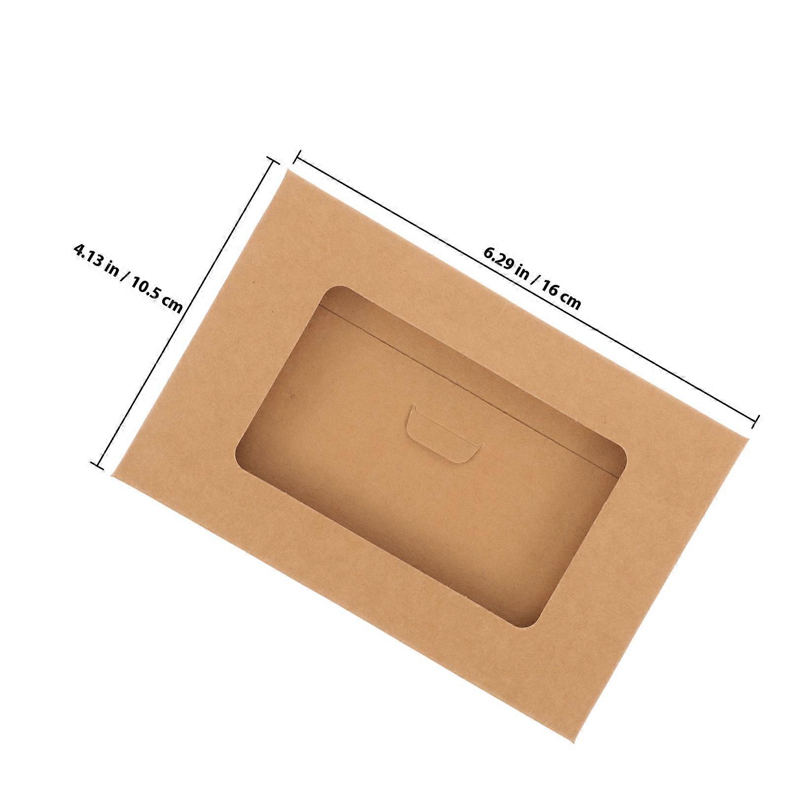 Light Brown Kraft Paper Envelop Storage Box for Storage 10Pcs Postcard Boxes