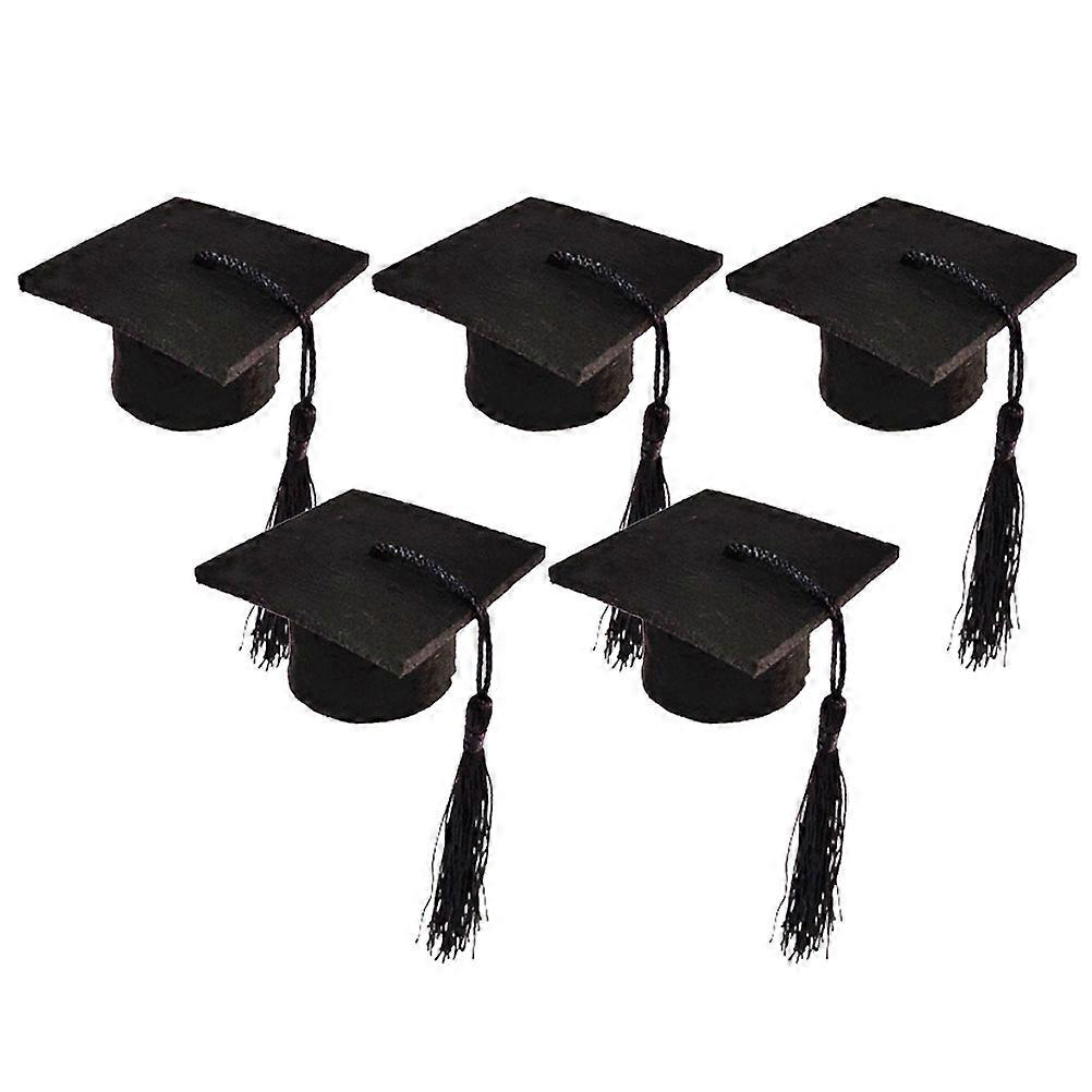 Mini Doctoral Cap Cover for Party Use 5Pcs Black Set