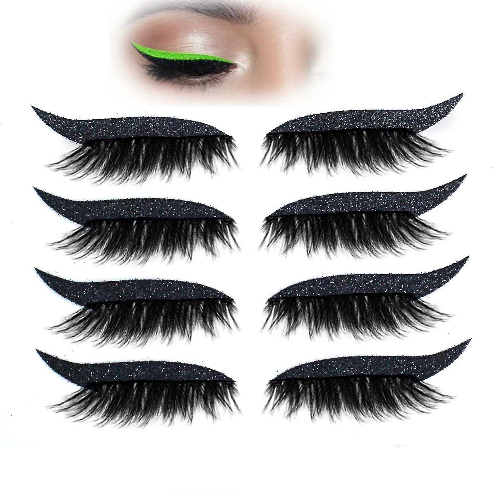 Self Adhesive False Eyelashes 2 in 1 Eyeshadow with Reusable Instant Lash and Shadow Black