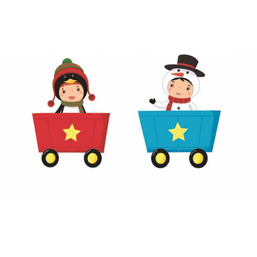 Christmas Banner Creative Train Shape Decoration Colorful Garland