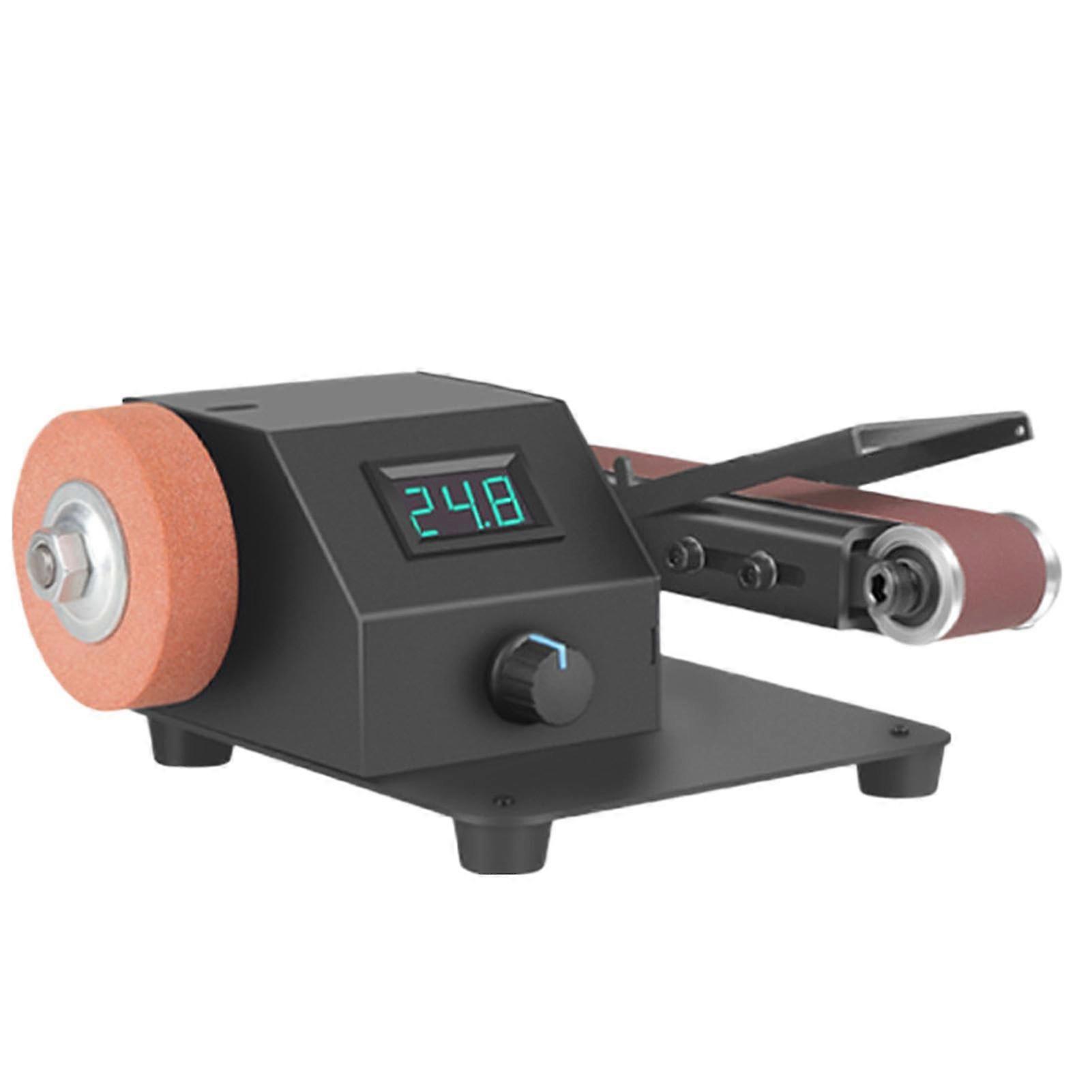 350W Bench Grinder with Digital Speed Control and Mini Belt Sander for Precision Grinding