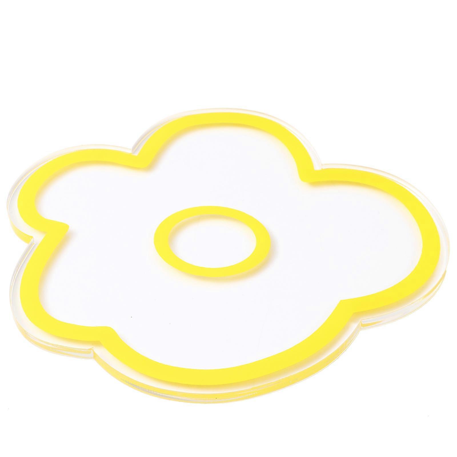 Acrylic Cup Mat Flower Style for Heat Insulation 3Pcs