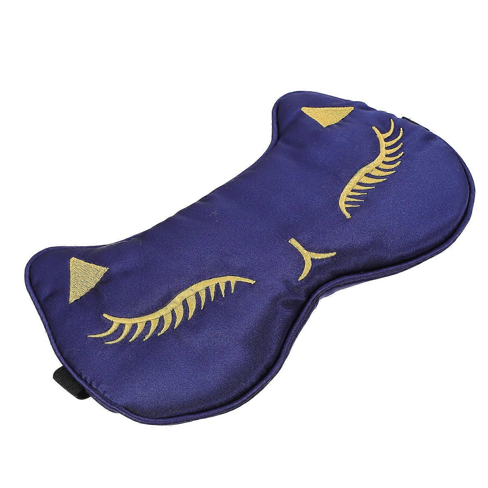 Artificial Silk Sleeping Eye Mask for Shading 2Pcs Navy Supple Blindfold
