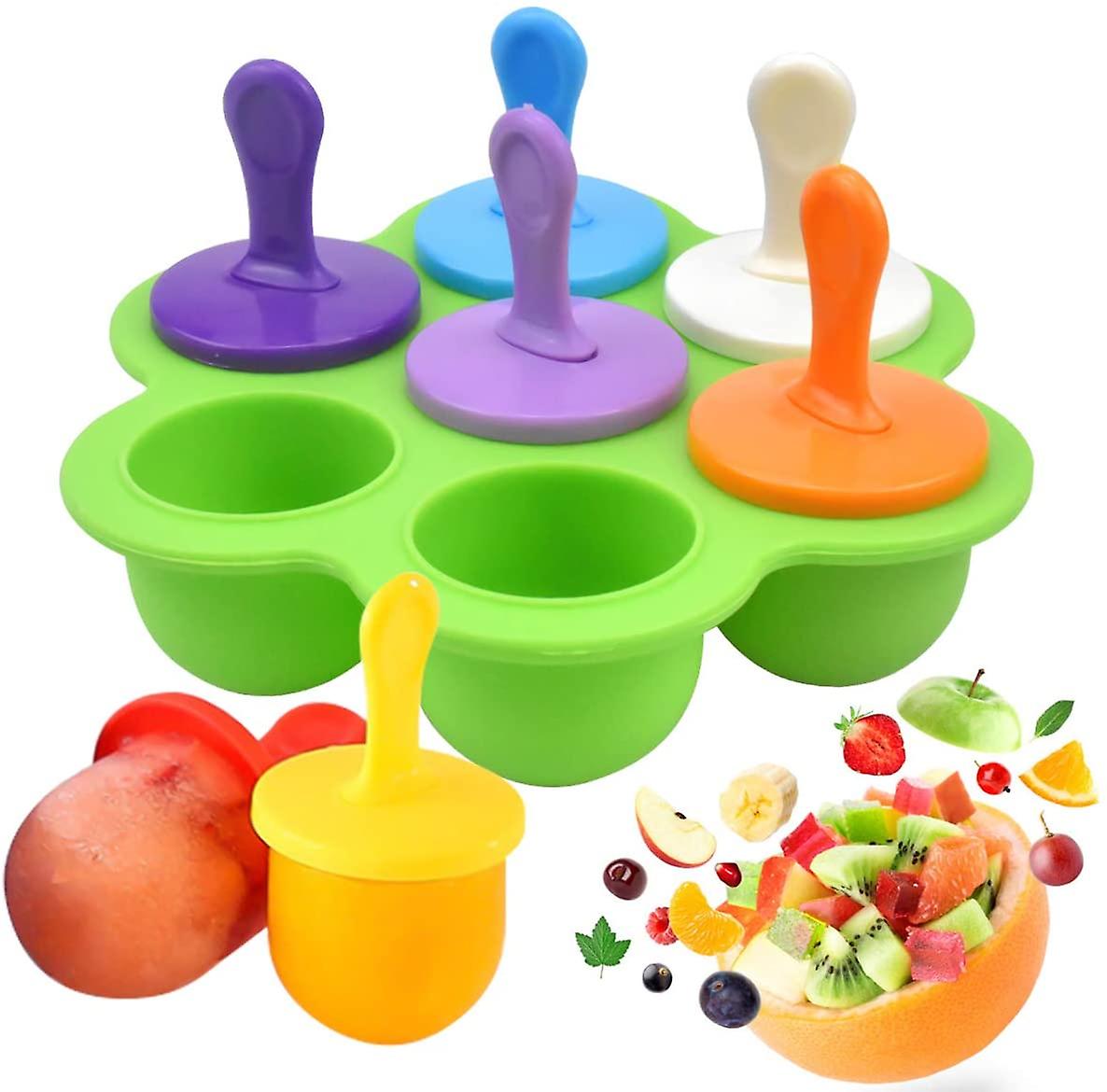 Silicone Ice Lolly Molds, Colorful Popsicle Molds With Plastic Sticks,  Reusable,  Bpa Free, Dishwasher Safegreen