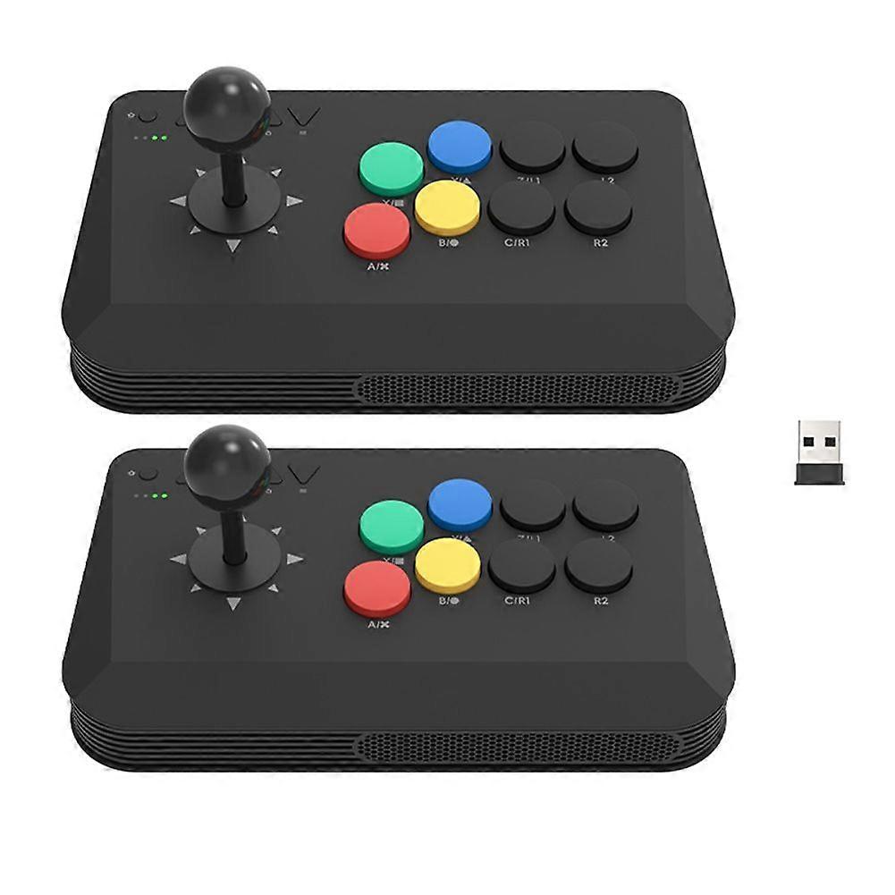 Data Frog Y3AMAX-BK2PA Wireless Arcade Stick Joystick Universal Multi-System Fight Game Controller for PC Android I0S Linux