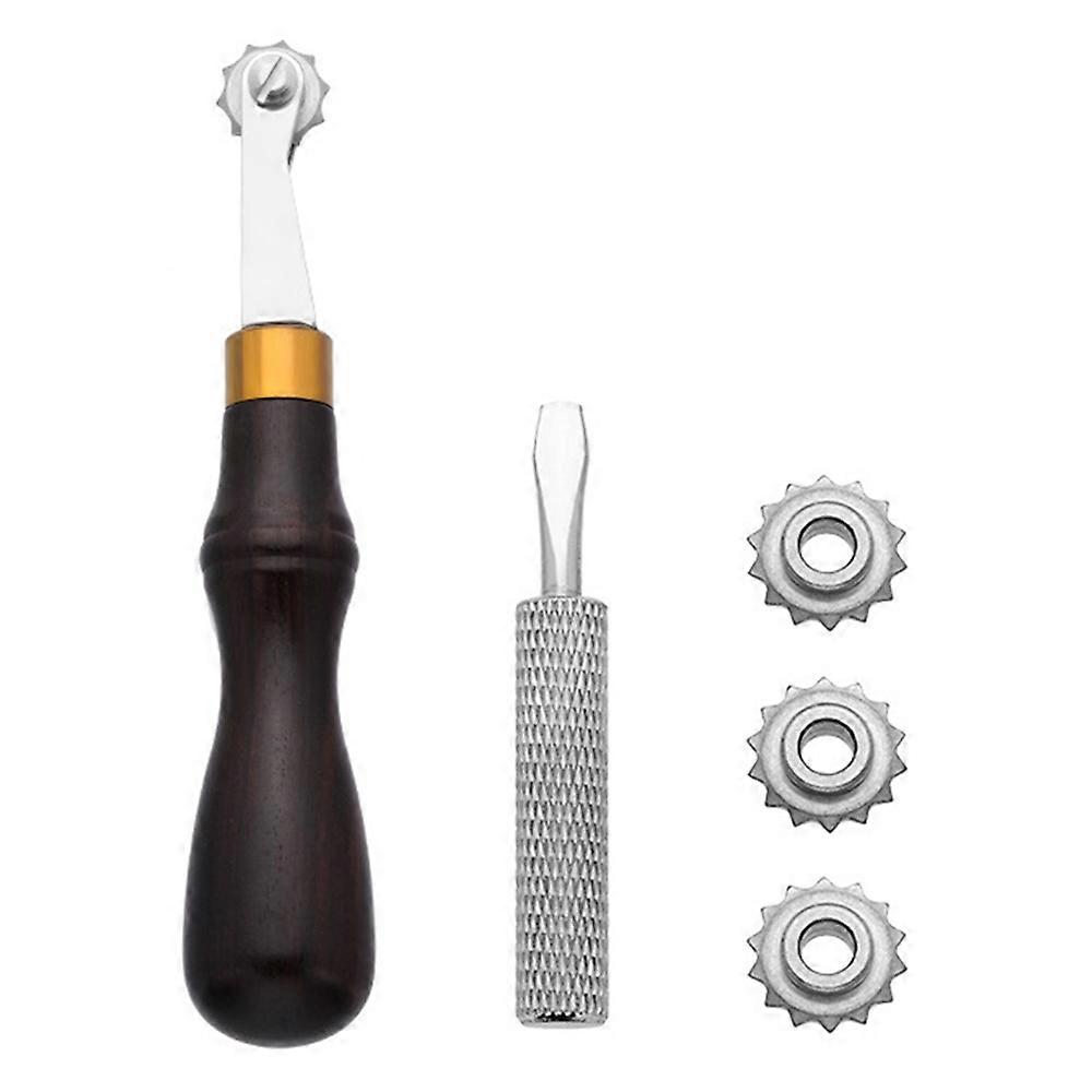 DIY Leather Craft Tool Spacing Wheel Leatherwork Tracing Marking Stitching Groover