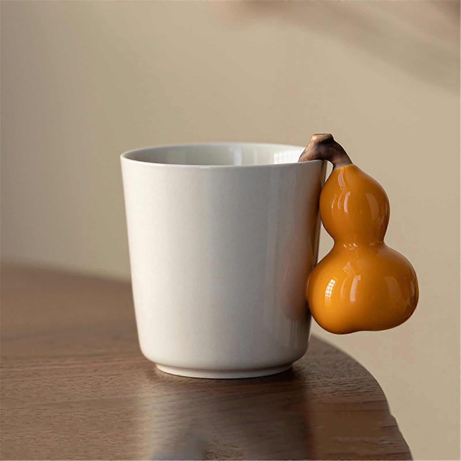 Ceramic Tea Cup with Wooden Handle and Filter, Large Capacity Handcrafted Tea Brewing Mug