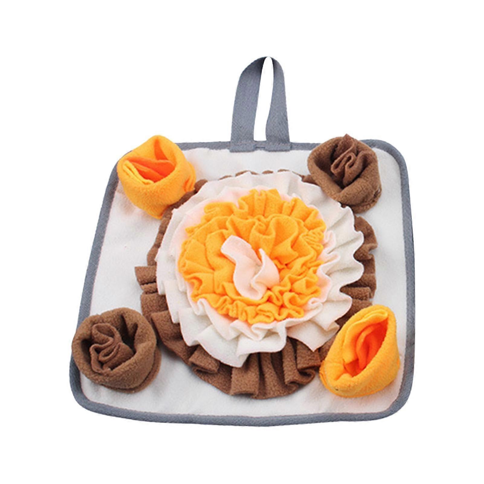 Dog Snuffle Mat Interactive Foraging Design for Slow Feeding Cats Rabbits Hamsters Orange