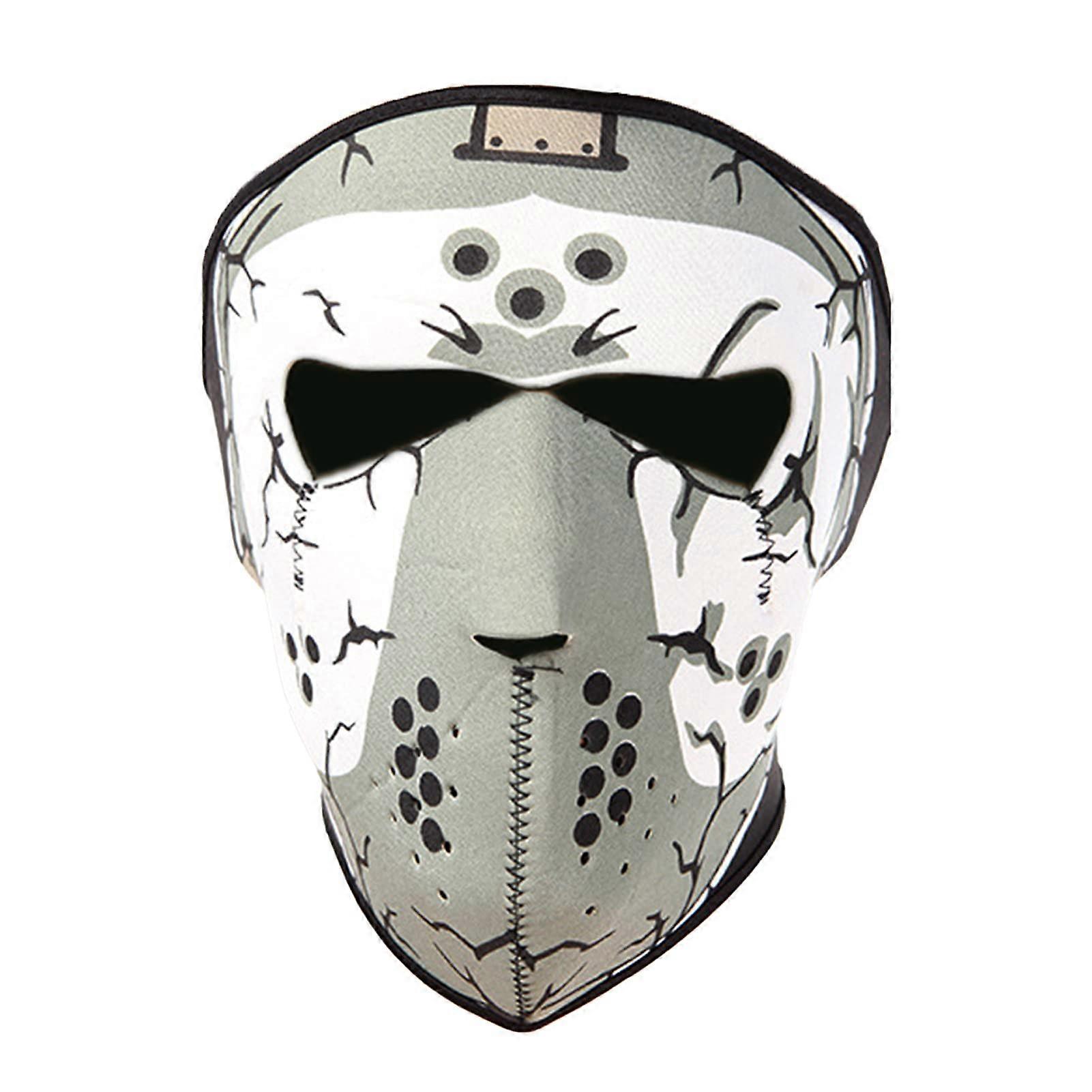 Halloween Face Mask Sage Green Skeleton Full Face Coverage Durable Stitching Tear Resistant
