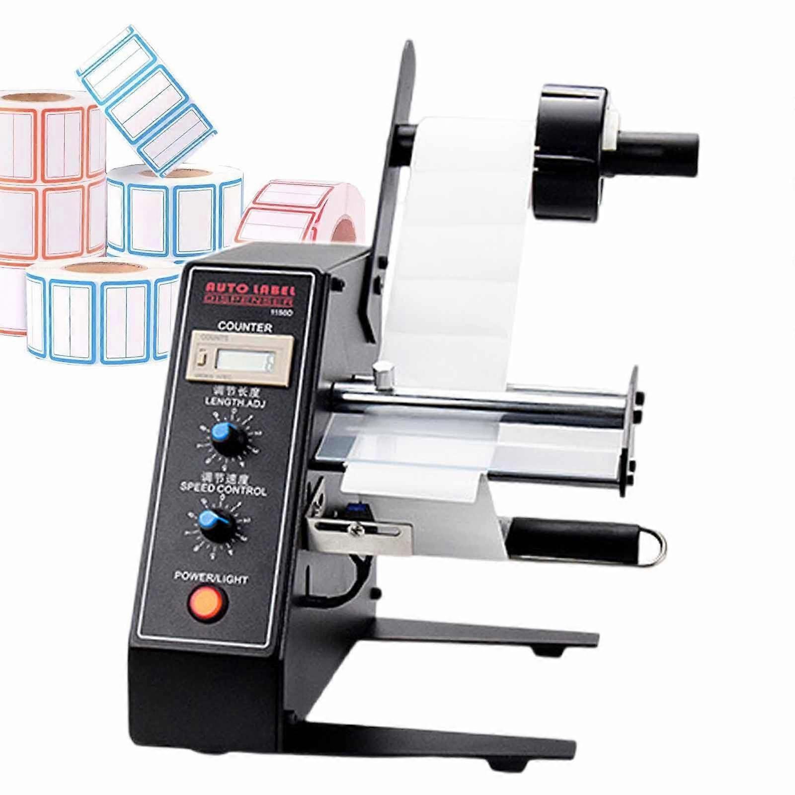 Automatic Label Dispenser with Adjustable Speed and Digital Count for Barcode and Packaging Labels
