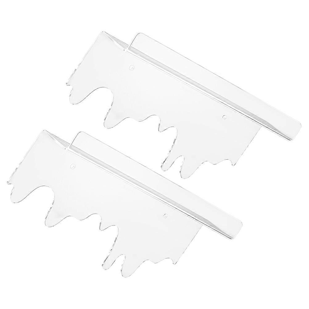 Wall Floating Shelf Transparent for Storage 2Pcs Plastic Wall-Mounted Rack