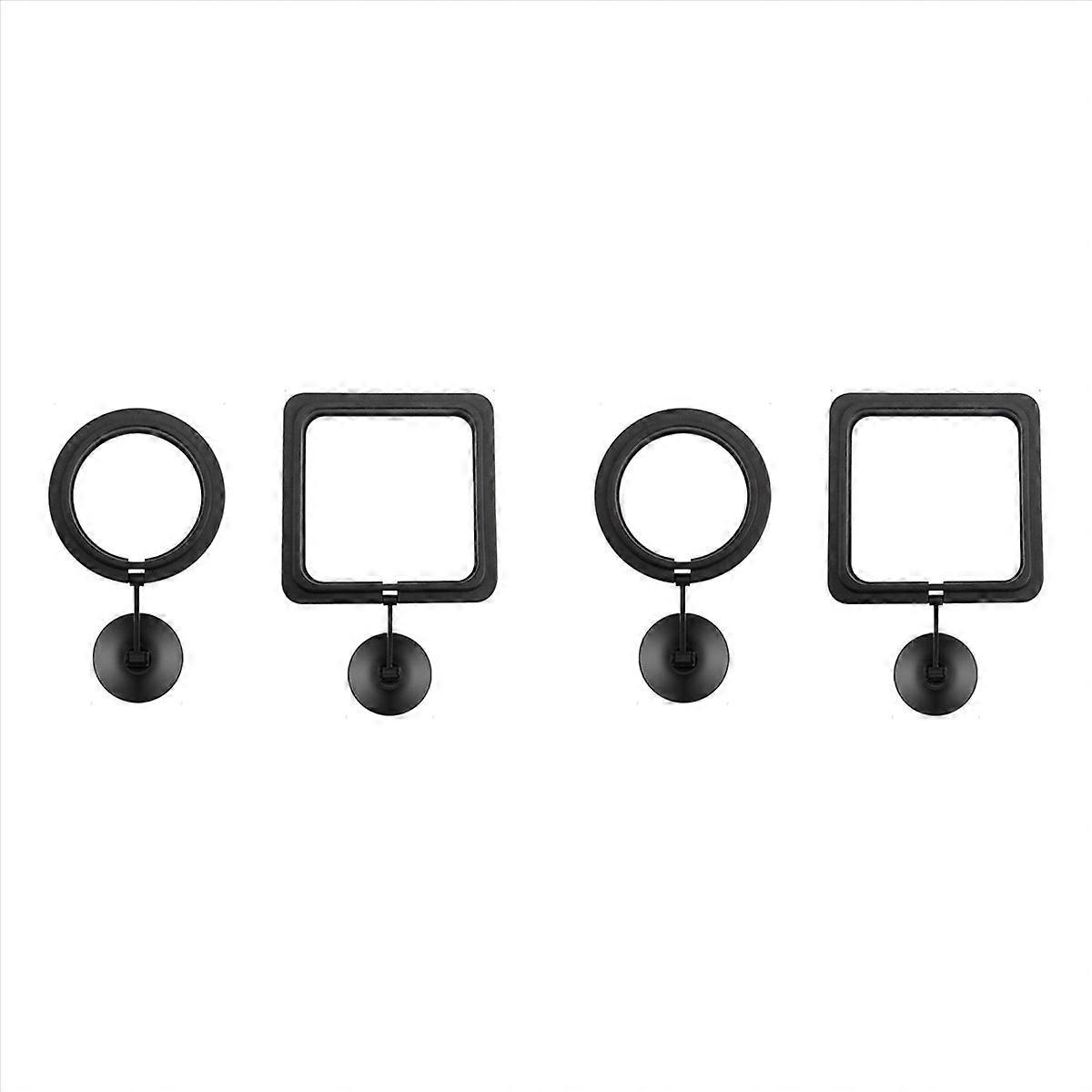 Fish Feeding Ring Floating Food Feeder Circle with Suction Cup Black