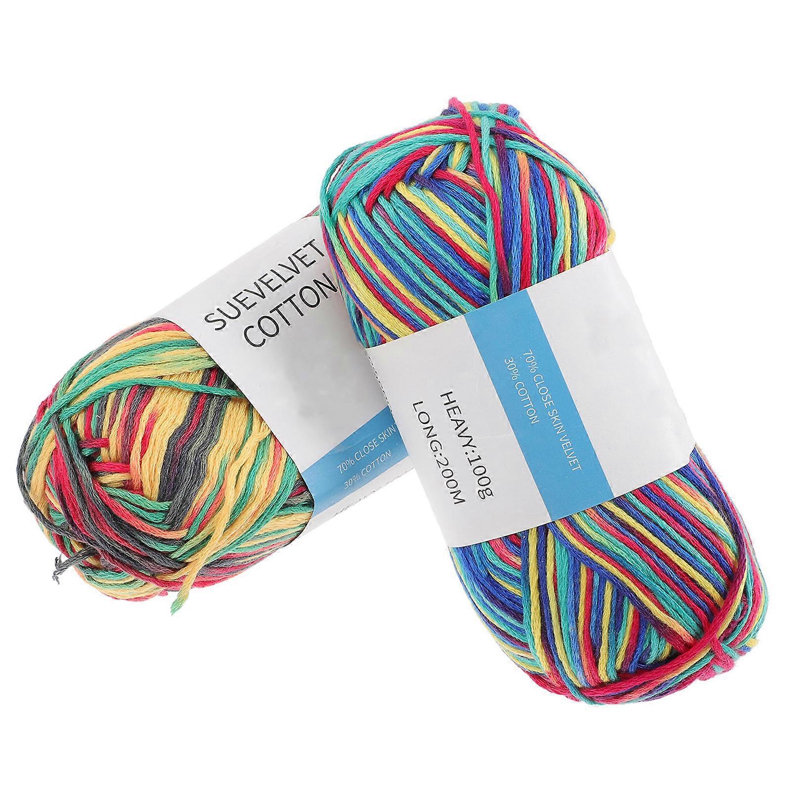 Multi Colored Crochet Yarn Crochet Thread for DIY Projects 2 Boxes Cotton Yarn