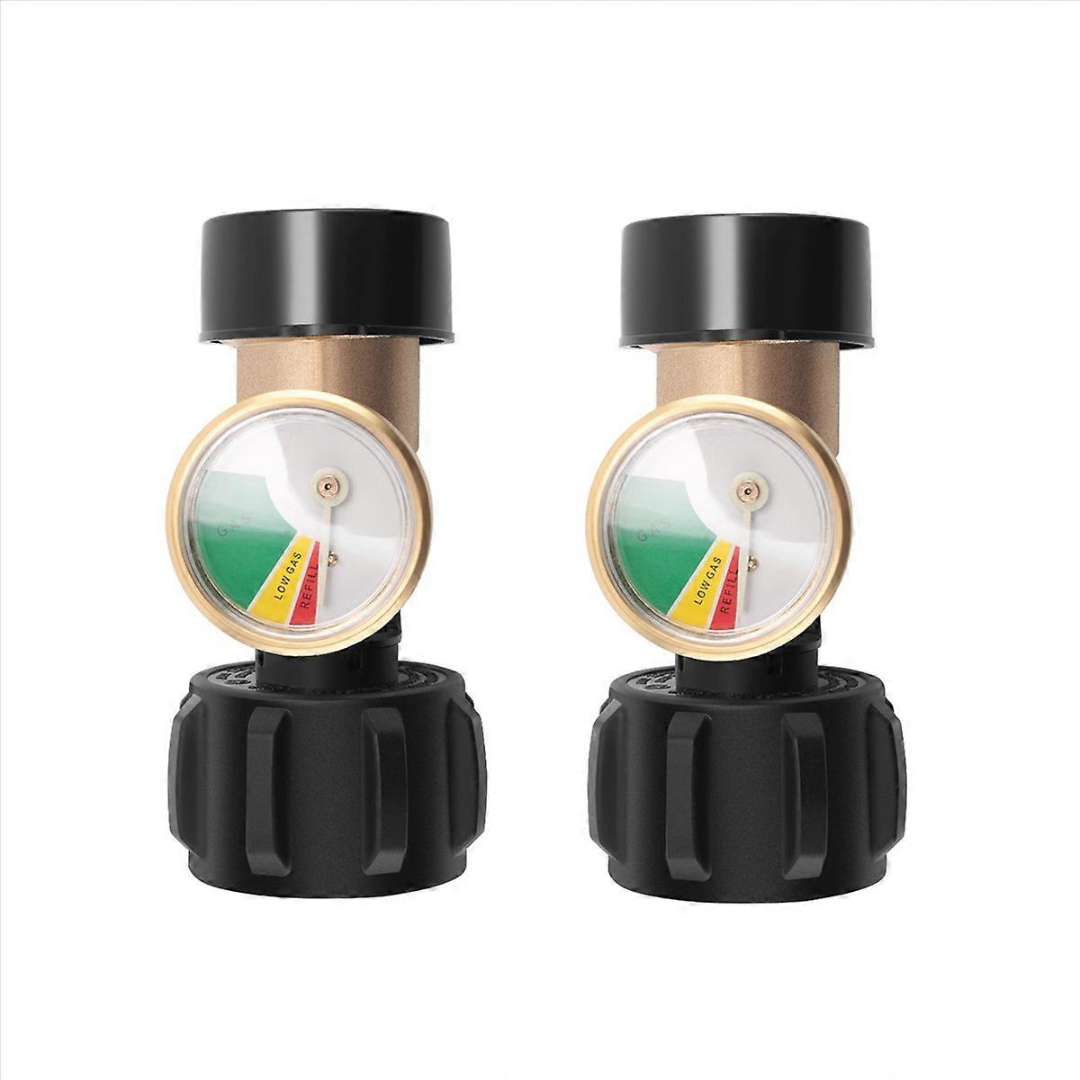2 Pcs Propane Tank Gauge with Type 1 Connection,Propane Leak Detector