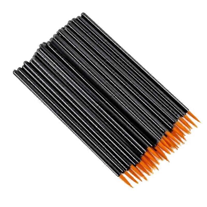 100Pcs Beauty Makeup Eyeliner Brushes with Cap Yellow