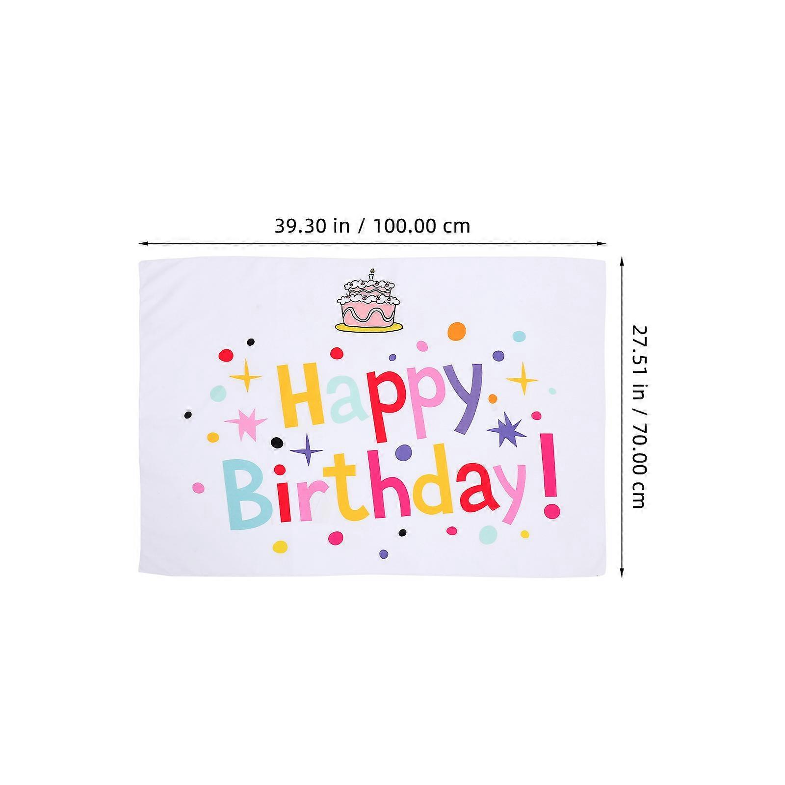 Reusable Birthday Party Banner for Wall Hanging Polyester Backdrop
