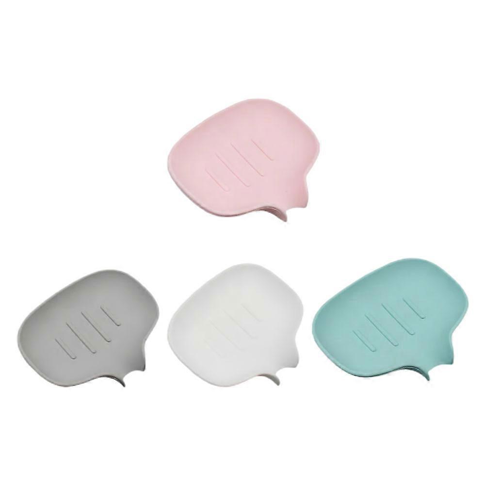 Soap Organizer Silicone Soap Boxes for Bathroom Use 4Pcs Assorted Colors