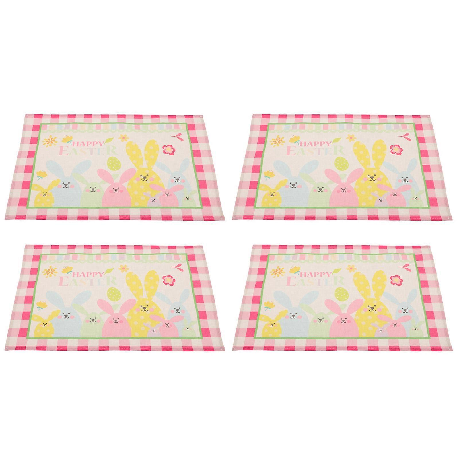 Multi Color Easter Table Mat Linen Placemat with 12Pcs for Decor