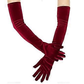 Lange Handschuhe, hautfreundlich, atmungsaktiv und elastisch, 45 cm, weinrot, 1 Paar, Accessoires für Dinnerpartys