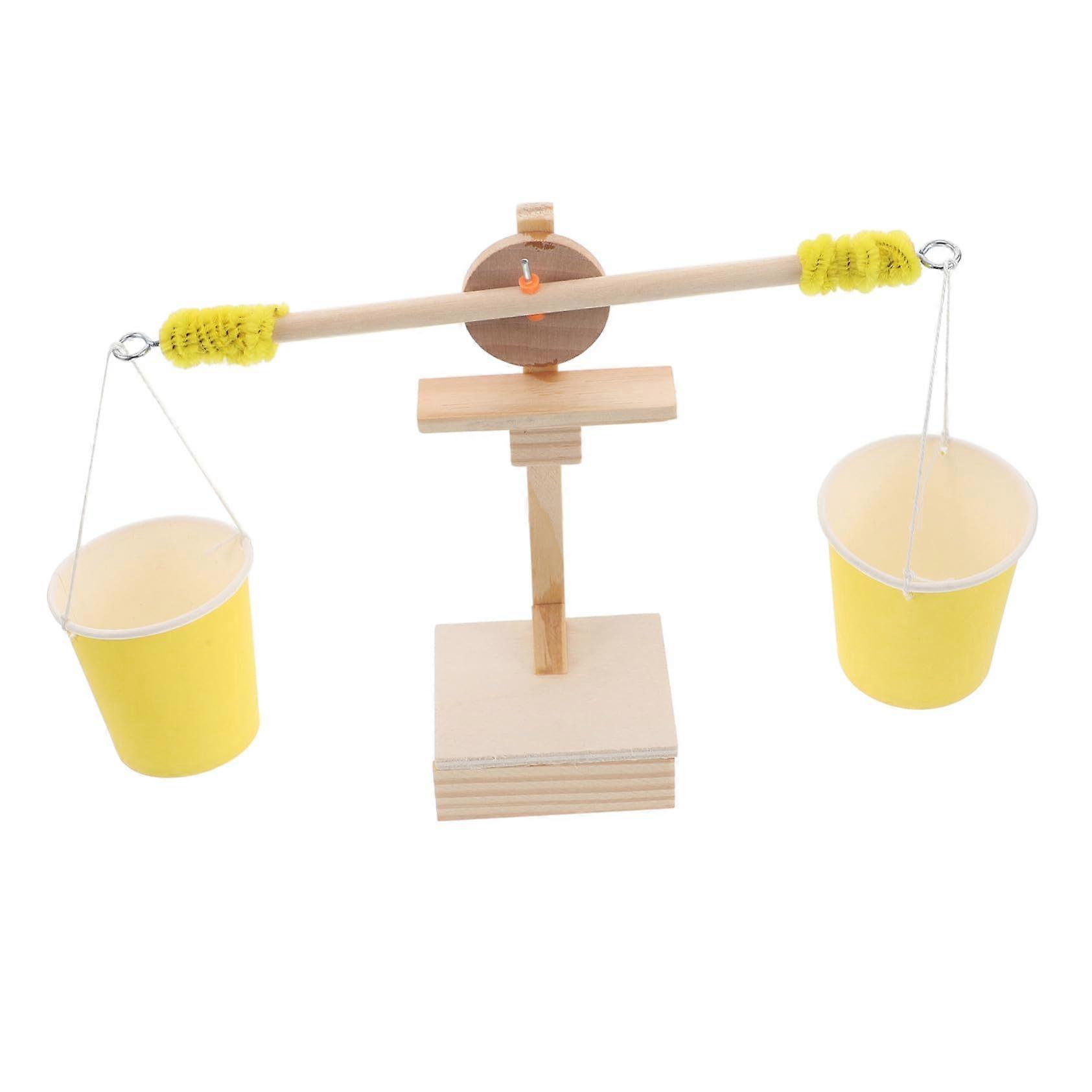STEM Balance Scale Educational Science Kit with Wooden Base for Classroom Physics Experiments