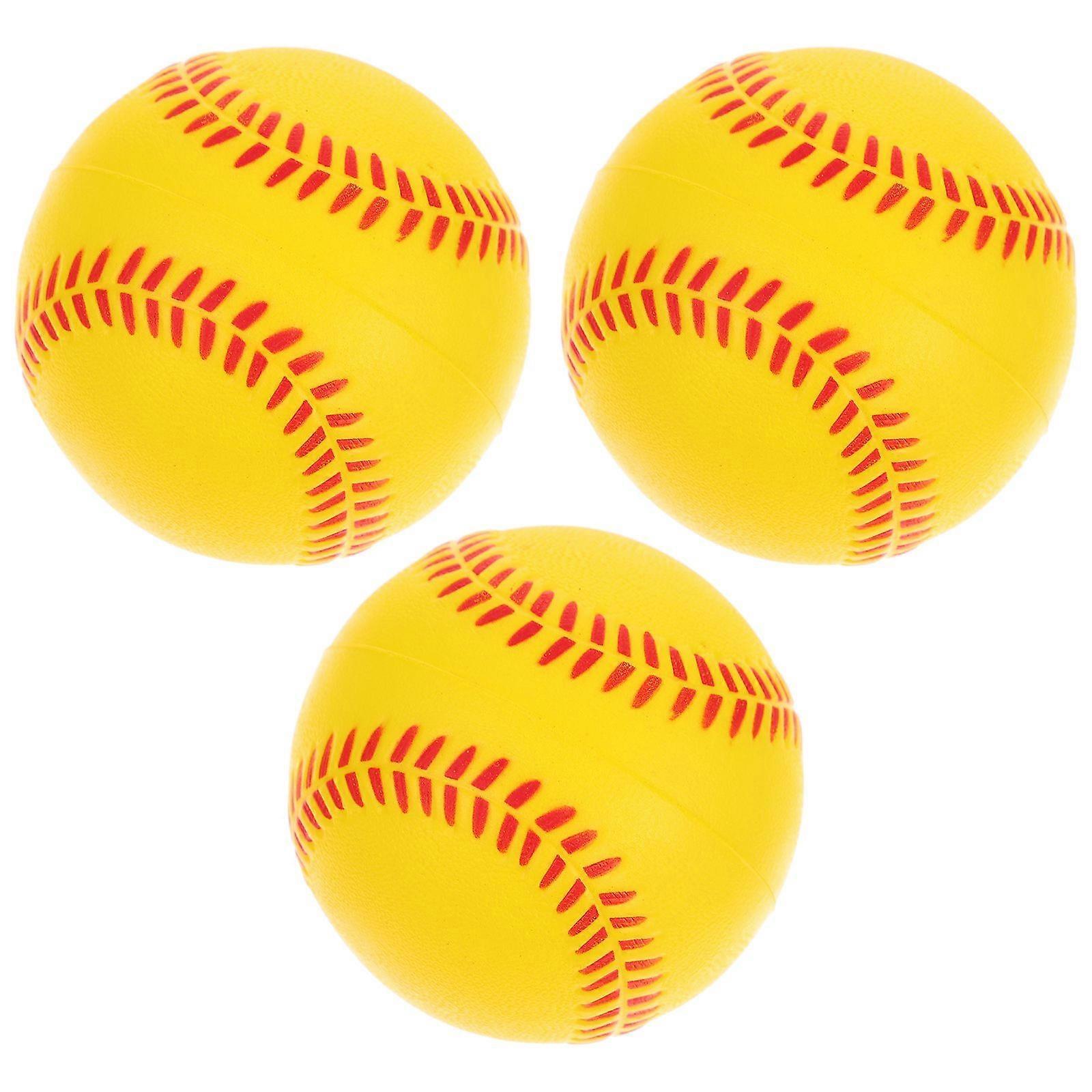 3pcs Training Baseballs Children Softball Toys PU Sponge Practice Baseballs
