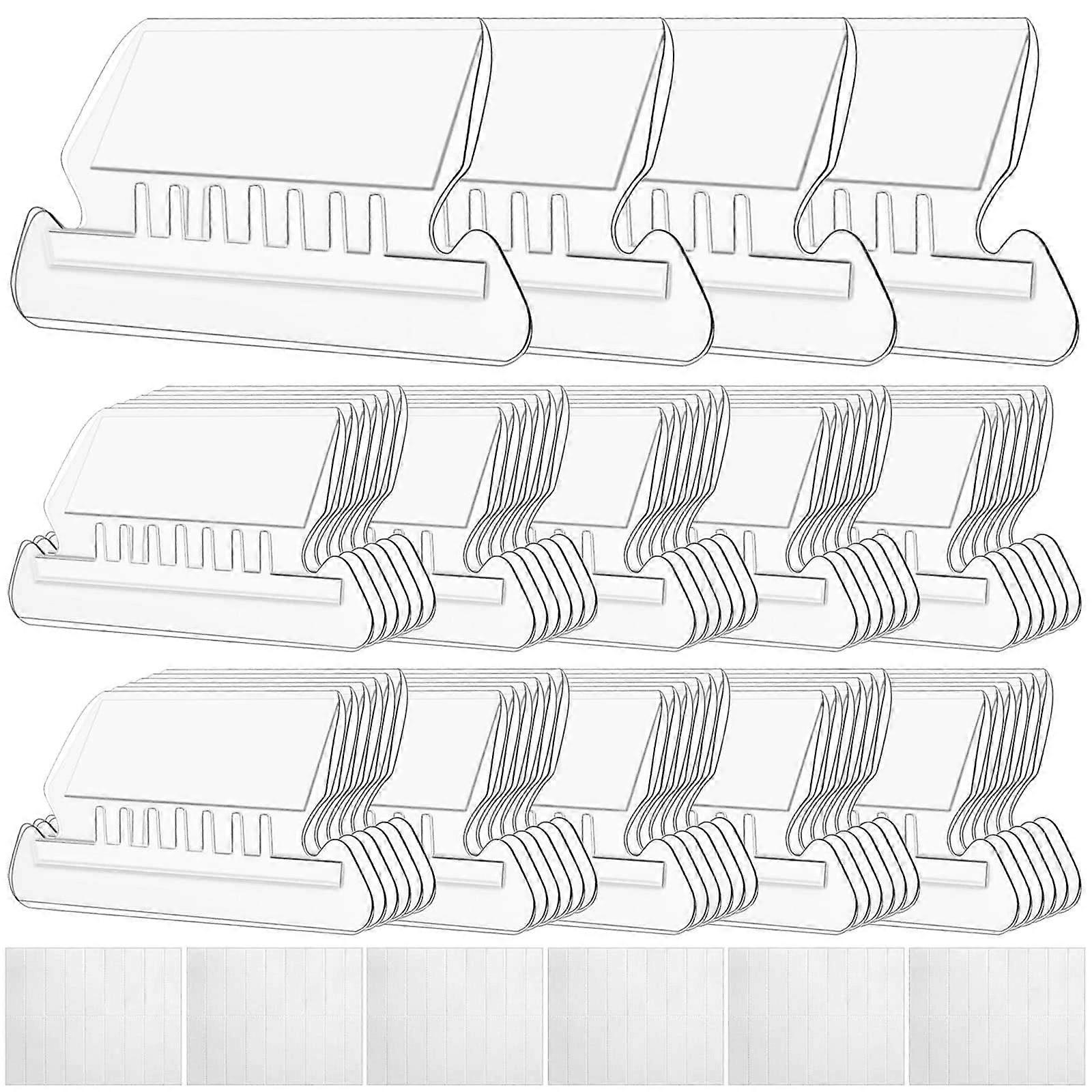 100 Sets 2" Hanging File Folder Tabs with Inserts, Durable Plastic Labels Compatible with Standard Filing Systems