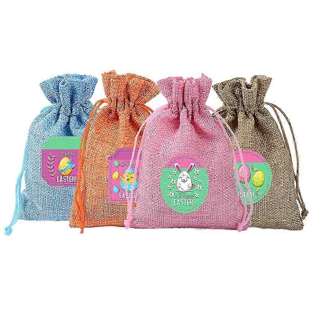 Easter Candy Bag - Gift Box, Rabbit Egg Burlap Bundle Pockets