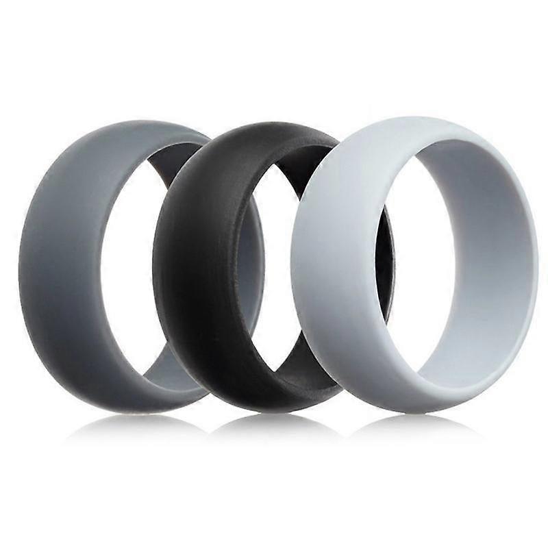 Silicone Rubber Ring Bands 3Pcs Size 10 Rings