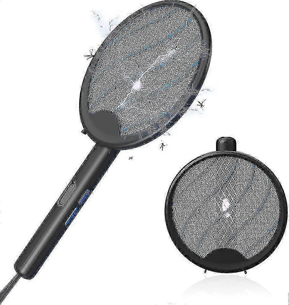 Electric Fly Swatter Bug Zapper Racket Rechargeable Collapsible