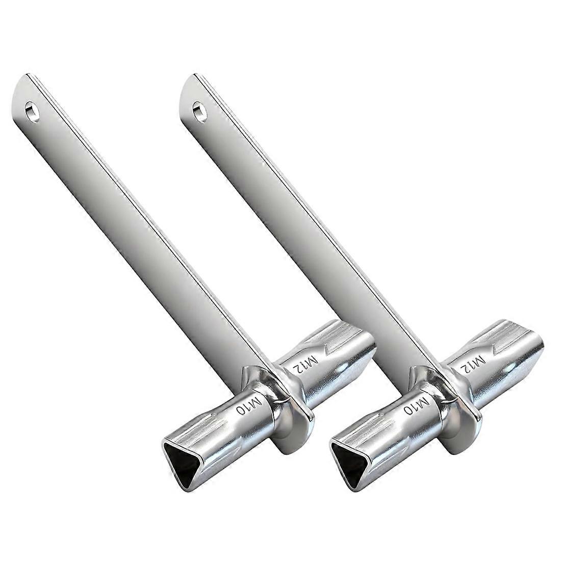 2 Pcs Double-Headed Triangular Keys M10/M12 For Bollards, Barrier Posts And Guardrail Posts With Triangular Locks