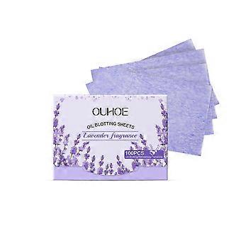 Papier buvard à l'huile de lavande luxuriante, visage pour réduire la brillance, garder toujours un visage frais et confortable, soins de la peau