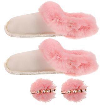 Warmth Shoes Liner for Winter with Plush Material Featuring 1Pair Pink Removable Boot Inserts