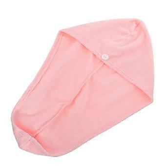 Pink Hair Dry Wrap Hair Drying Cap for Shower Use Microfiber Turban