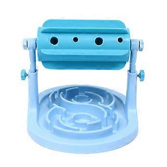 Pet Food Dispensing Feeder Roller Toy for Slow Eating 1Pcs Blue ABS