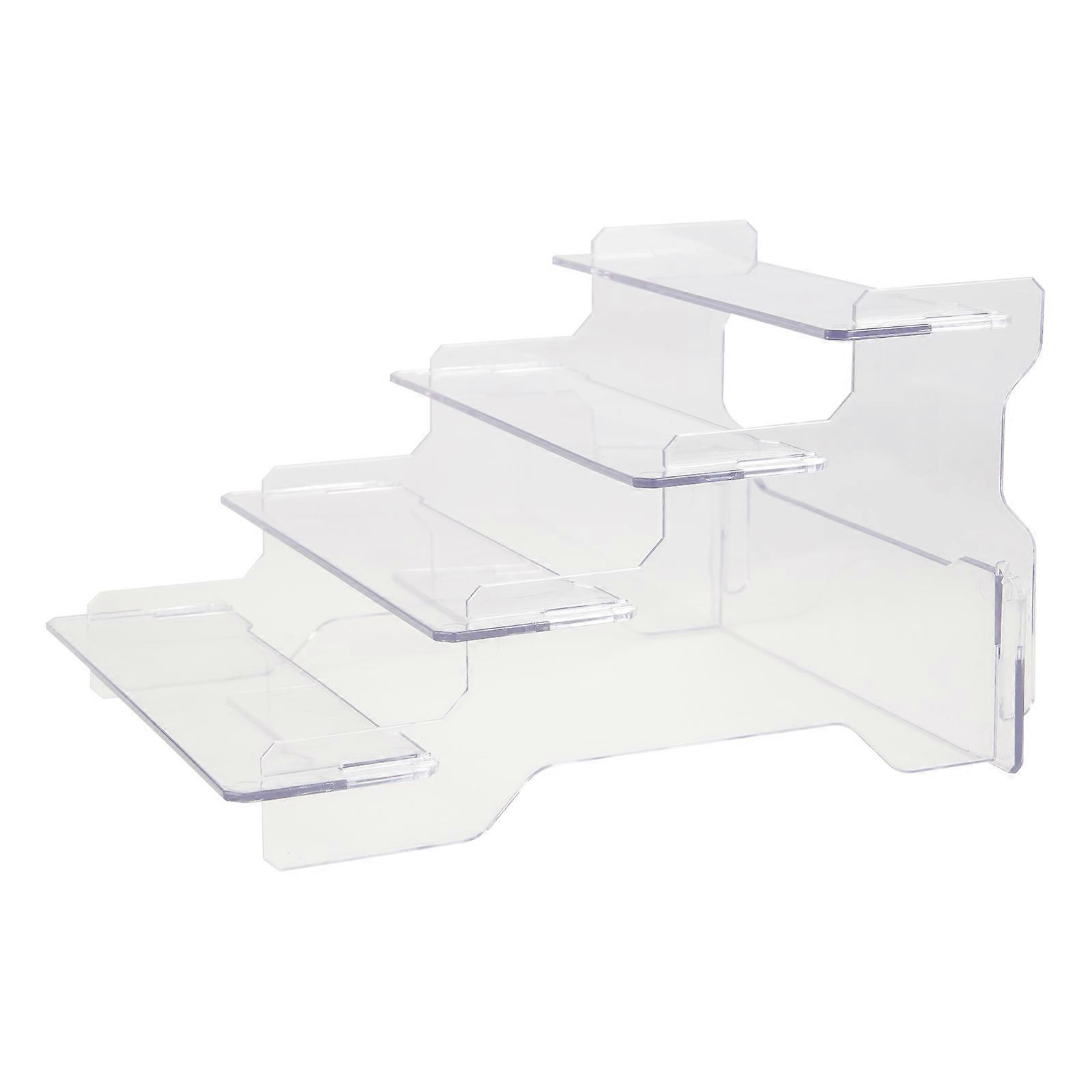Plastic Display Stand Four-Tier Function for Storage 3Pcs Transparent