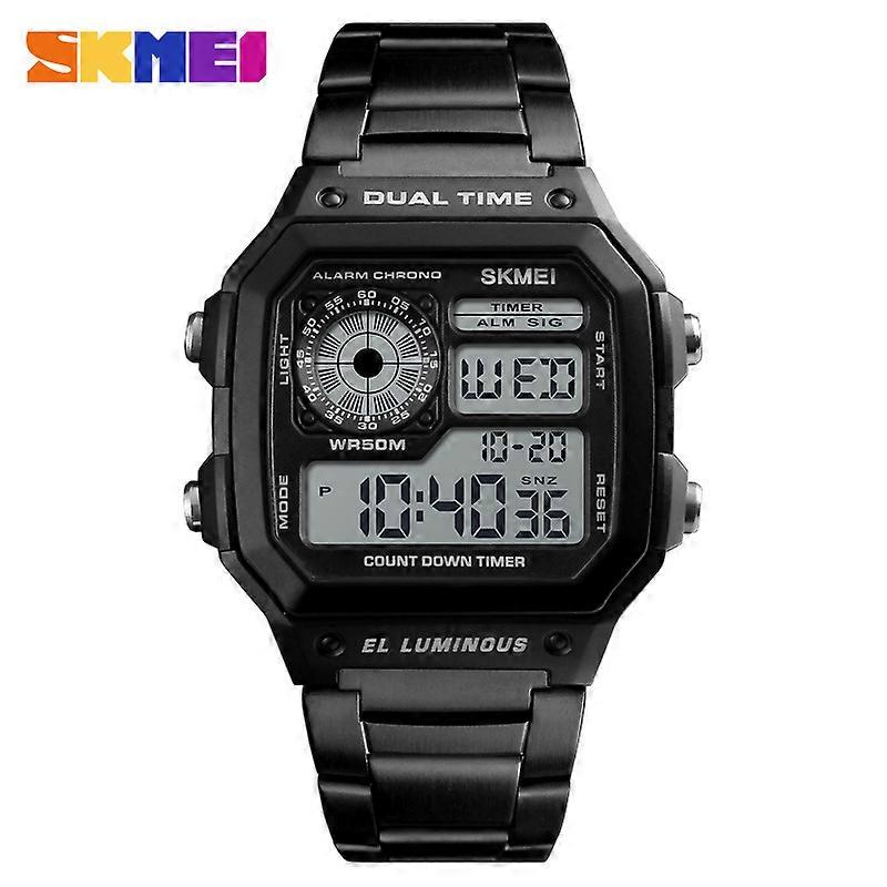 Men's AE1200WH-1A Black Analog Digital Multi-Function Watch