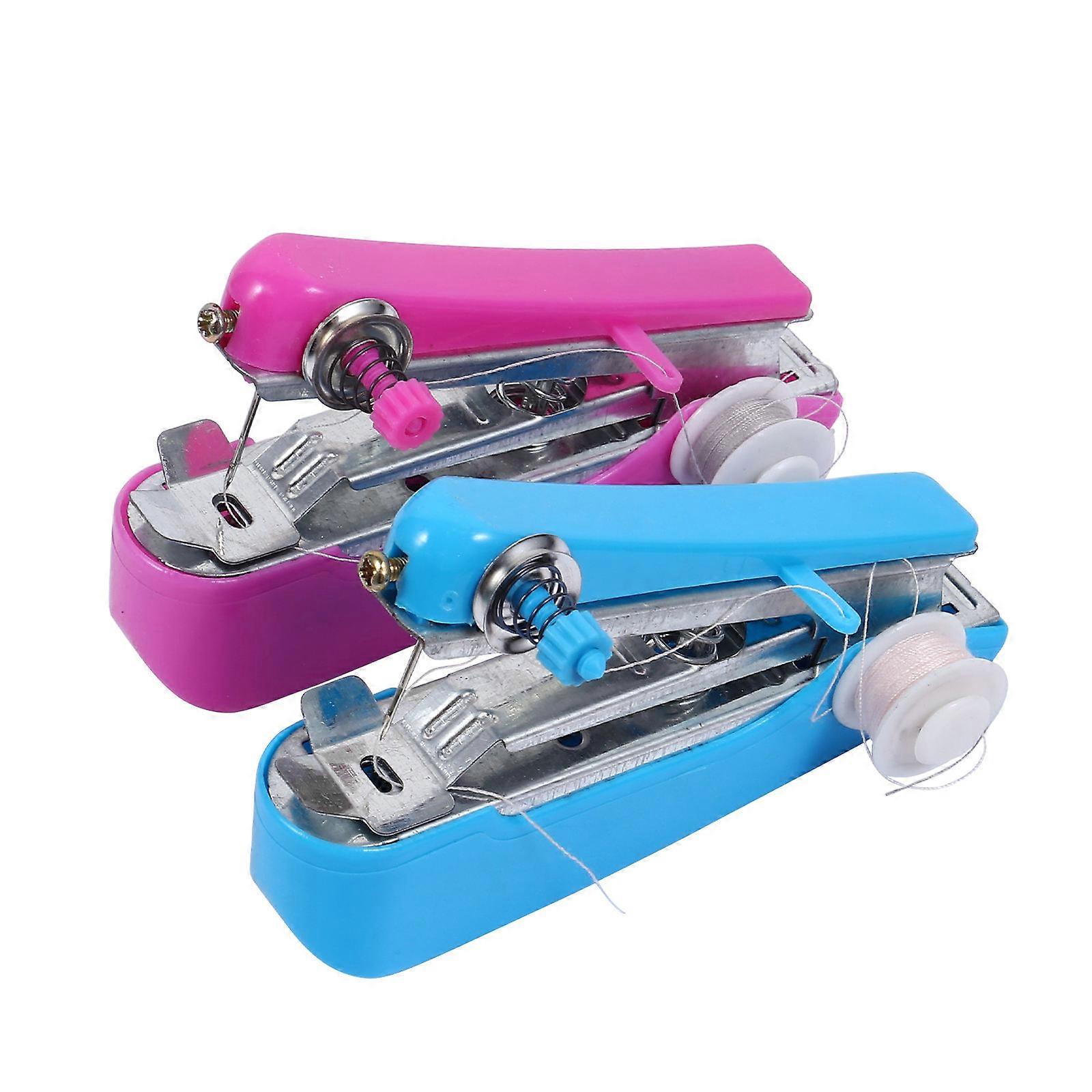 2Pcs Handheld Sewing Machine Mini Manual Sewing Machine Handy Portable Machine