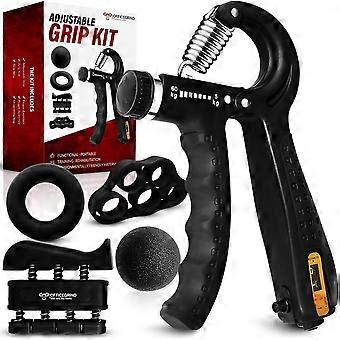 Handstyrkekit med fingertränare, bår, justerbart grepp för underarmsgrepp, träningsring och stressavlastningsboll för idrottare, muskeltränare.
