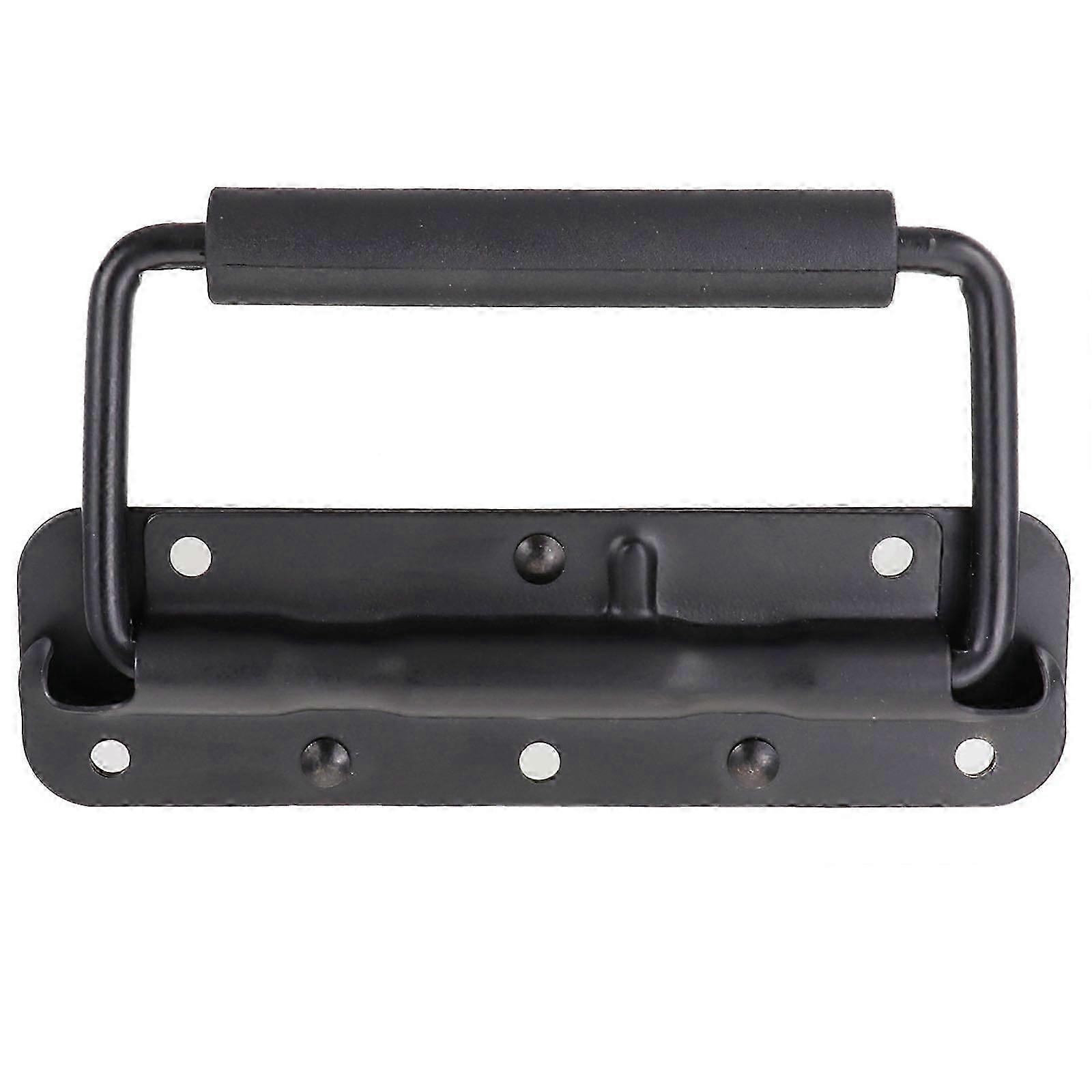 Folding Toolbox Handle Black Iron Square Shape Tool Usage 2Pcs